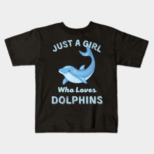 Juste une fille qui aime les dauphins Sticker Kids T-Shirt